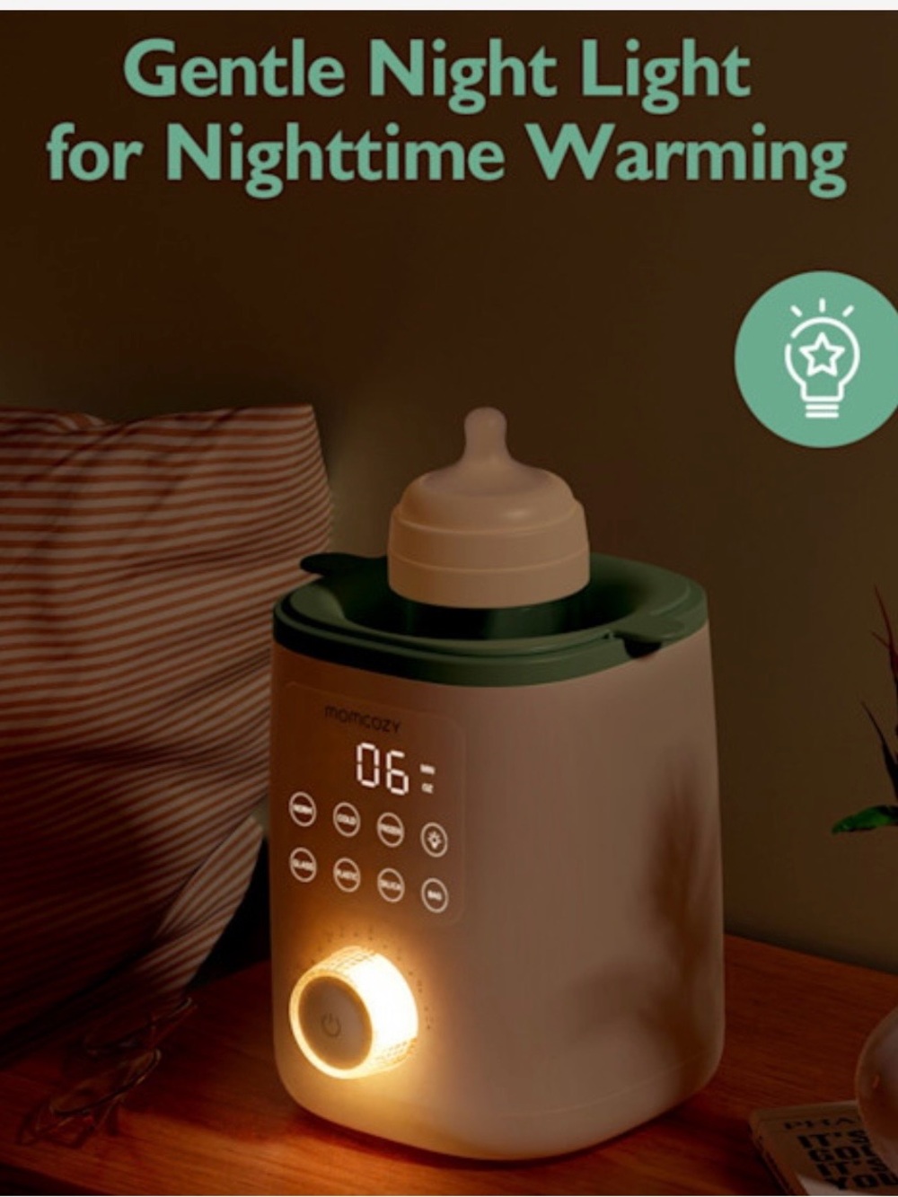 Momcozy Green and White Baby Bottle Warmer - Picture 7 of 8